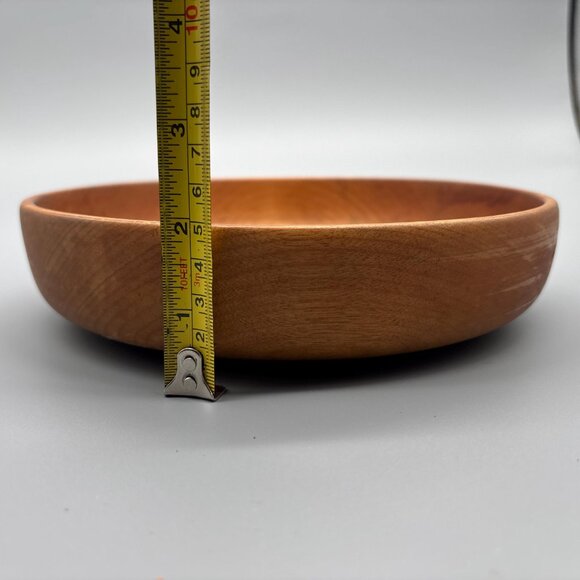 Vintage 8.5" Hardwood Serving Bowl Rustic Kitchen Decor - Picture 6 of 7